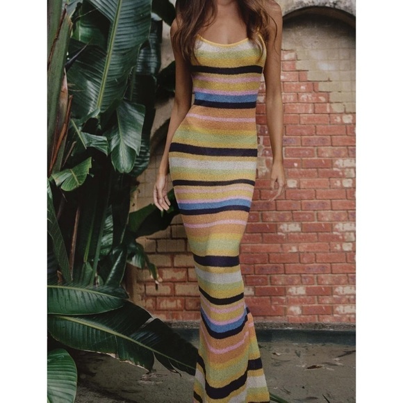 Tiger Mist Dresses & Skirts - Tigermist- Ardon Maxi Dress Orange Multicolor Knit Sheer NWT Summer Beach XL